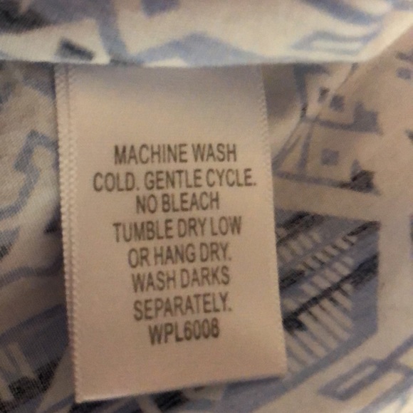 NWOT Rough Stock PANHANDLE Aztec🔹Two Tone Blue Pearl Snap Mens Shirt SZ S - Picture 7 of 7